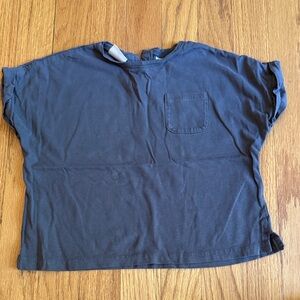 Zara Charcoal Kids' Roll Sleeve Tee 3-4T